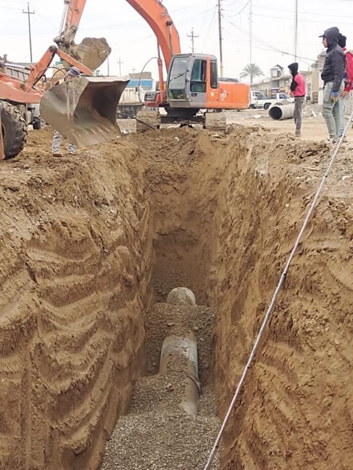 المشاركة في تنفيذ مشروع شبكة المجاري لمشروع طريق (تكريت-البوعجيل)