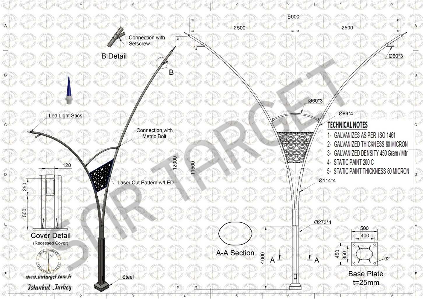 تجهيز اعمدة انارة ديكورية